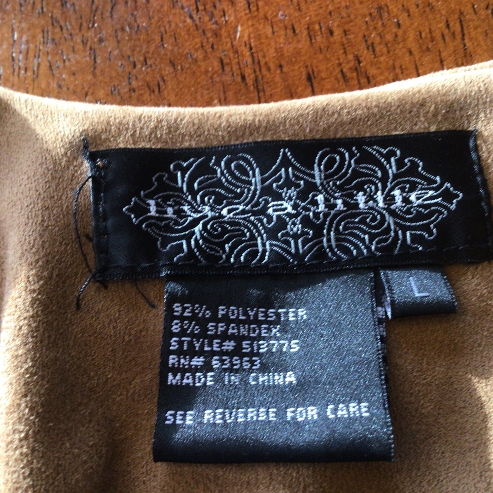 Womens faux suede unlined jacket